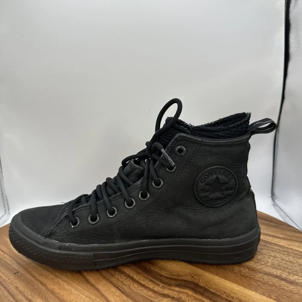 Converse Chuck Taylor‎ All Star Waterproof Hi Shoes Triple Black Women's 9.5